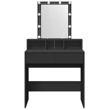 Dressing Table with LED - Black 80x41x144.5 cm | Hipo Market