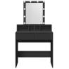 Dressing Table with LED - Black 80x41x144.5 cm | Hipo Market