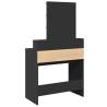 Dressing Table with LED - Black 80x41x144.5 cm | Hipo Market