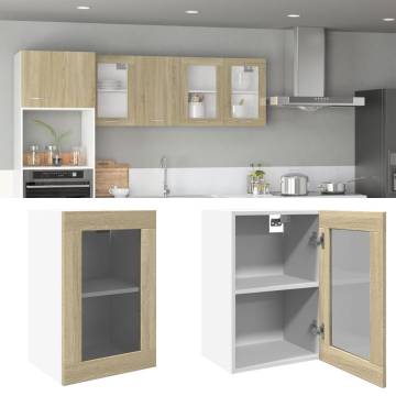 Hanging Glass Cabinet Sonoma Oak - Stylish Kitchen Storage