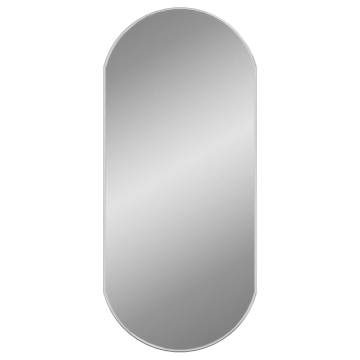 Silver Oval Wall Mirror 90x40 cm - Elegant Home Decor