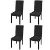 Straight Stretchable Chair Cover 4 pcs Black Colour black Quantity in Package 4 