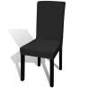 Straight Stretchable Chair Cover Set - 4 pcs Black | HipoMarket