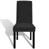 Straight Stretchable Chair Cover Set - 4 pcs Black | HipoMarket