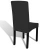 Straight Stretchable Chair Cover Set - 4 pcs Black | HipoMarket