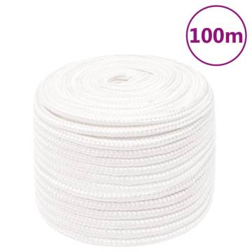 Boat Rope Full White 12mm 100m - Durable Polypropylene