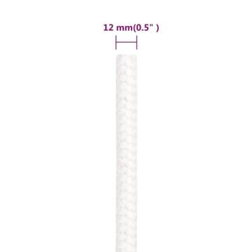 Boat Rope Full White 12mm 100m - Durable Polypropylene