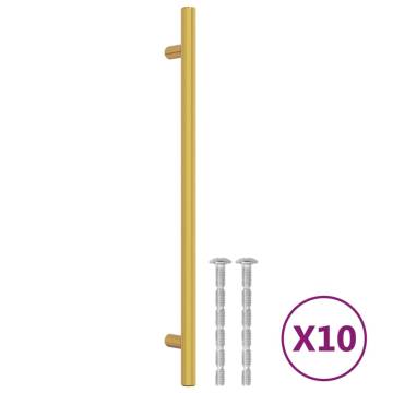 Gold Cabinet Handles - 10 pcs Stainless Steel (224 mm)