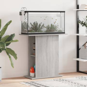 Aquarium Stand Grey Sonoma - Durable Engineered Wood 75x36x72.5cm