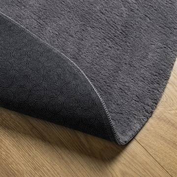 HUARTE Short Pile Washable Rug Ø 120 cm - Soft Anthracite