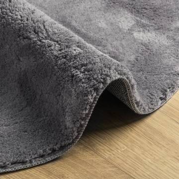 HUARTE Short Pile Washable Rug Ø 120 cm - Soft Anthracite