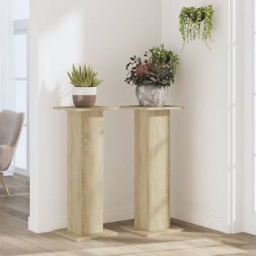 Sonoma Oak Plant Stands (2 pcs) - 30x30x80 cm | HipoMarket