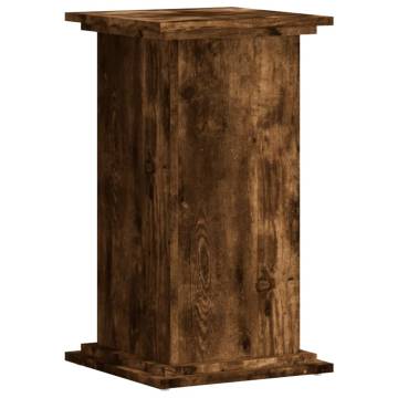 Plant Stand Smoked Oak - Durable Engineered Wood - 33x33x60 cm