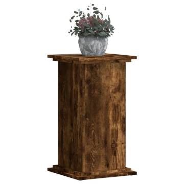 Plant Stand Smoked Oak - Durable Engineered Wood - 33x33x60 cm