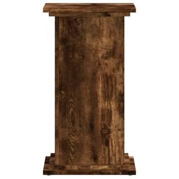 Plant Stand Smoked Oak - Durable Engineered Wood - 33x33x60 cm