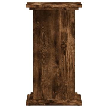 Plant Stand Smoked Oak - Durable Engineered Wood - 33x33x60 cm