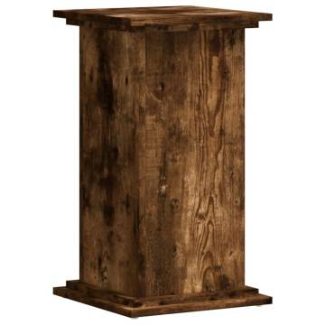 Plant Stand Smoked Oak - Durable Engineered Wood - 33x33x60 cm