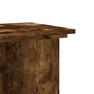 Plant Stand Smoked Oak - Durable Engineered Wood - 33x33x60 cm