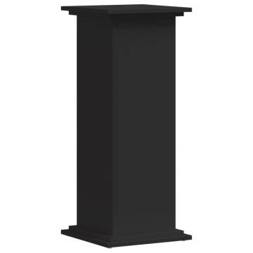 Plant Stand Black 33x33x80 cm - Durable Engineered Wood