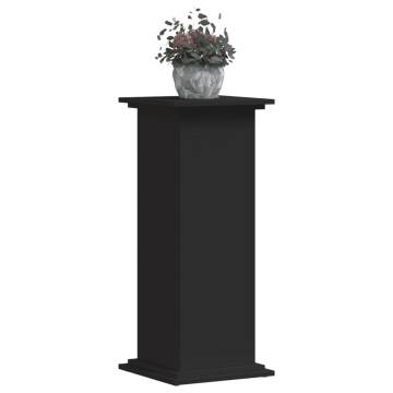 Plant Stand Black 33x33x80 cm - Durable Engineered Wood