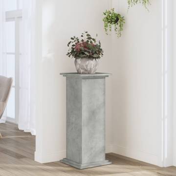 Concrete Grey Plant Stand - Durable Engineered Wood | HipoMarket