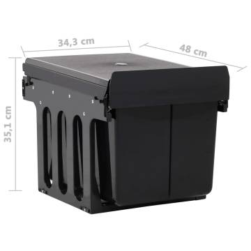 48L Soft-Close Pull-Out Dustbin for Kitchen Cupboards