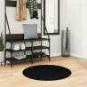 Rug HUARTE Short Pile Soft and Washable Black Ø 80 cm Colour black Size Ø 80 cm 