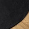 Rug HUARTE Short Pile Soft & Washable Black Ø 80 cm