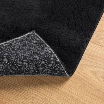 Soft Washable Black Rug HUARTE 60x110 cm - Cozy & Durable