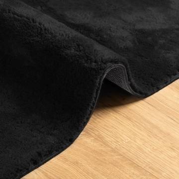 Soft Washable Black Rug HUARTE 60x110 cm - Cozy & Durable