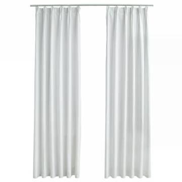 Elegant Off White Blackout Curtains with Hooks - 140x175 cm