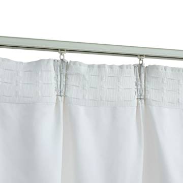 Elegant Off White Blackout Curtains with Hooks - 140x175 cm