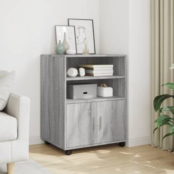 Rolling Cabinet Grey Sonoma - Durable & Mobile Storage Solution