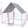 Galvanised Steel Outdoor Chicken Cage 2x2x1.92m | Hipo Market