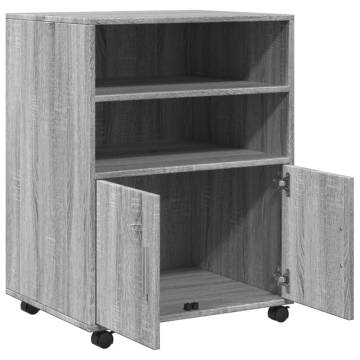 Rolling Cabinet Grey Sonoma - Durable & Mobile Storage Solution