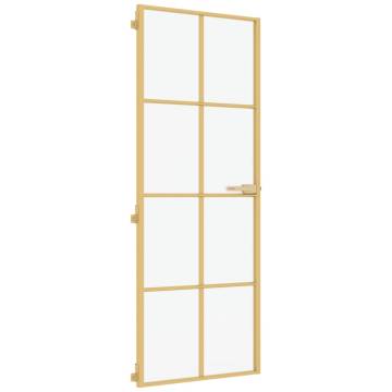 Interior Door Slim Golden 76x201.5 cm | Tempered Glass & Aluminium