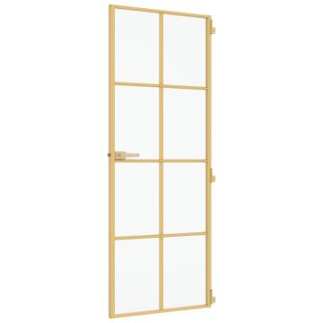 Interior Door Slim Golden 76x201.5 cm | Tempered Glass & Aluminium