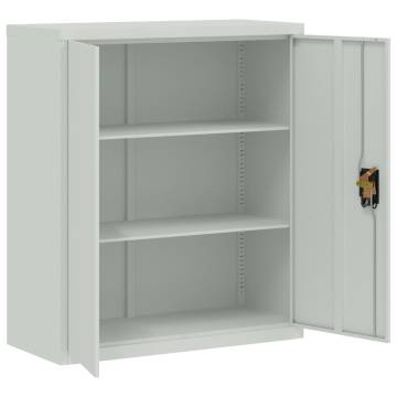 Stylish Light Grey File Cabinet - 90x40x105 cm Steel