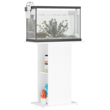 Stylish White Aquarium Stand - Engineered Wood 60.5x36x72.5 cm