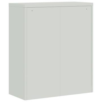 Stylish Light Grey File Cabinet - 90x40x105 cm Steel