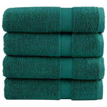 Premium Hand Towels SOLUND - 4 pcs Green 50x100 cm 600 gsm