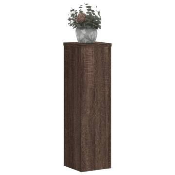 Plant Stand 2pcs Brown Oak | Durable Engineered Wood