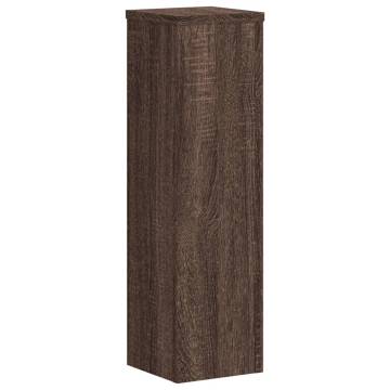 Plant Stand 2pcs Brown Oak | Durable Engineered Wood