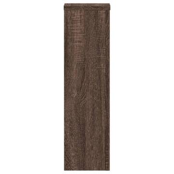 Plant Stand 2pcs Brown Oak | Durable Engineered Wood