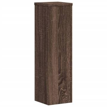 Plant Stand 2pcs Brown Oak | Durable Engineered Wood