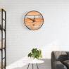  Wall Clock Brown Ø35 cm Iron and Olive Wood Colour dark brown 