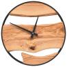 Elegant Brown Wall Clock Ø35 cm - Iron & Olive Wood