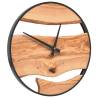 Elegant Brown Wall Clock Ø35 cm - Iron & Olive Wood