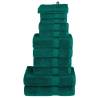 12 Piece Premium Towel Set SOLUND Green - 600 GSM Quality