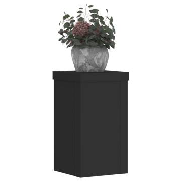 Stylish Black Plant Stands - 2pcs Engineered Wood 10x10x18cm